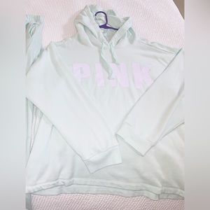 VS PINK VICTORIA LIGHT GREEN RAIN HOODIE♥︎